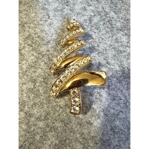 VTG Monet Abstract Christmas Tree Brooch rhinestones